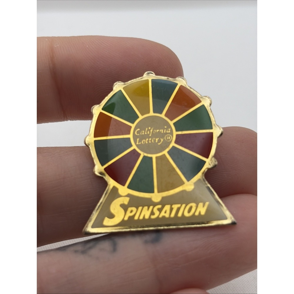 California Lottery Spinsation Lapel Hat Pin